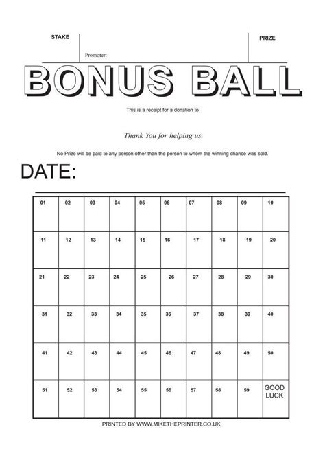 free national lottery printable bonus ball sheet to print - Google ...