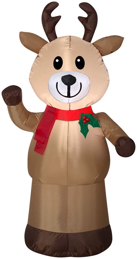 Holiday Time Yard Inflatables Reindeer, 4 ft by Gemmy Industries - Walmart.com - Walmart.com