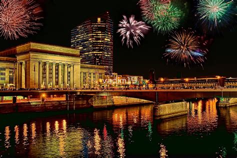 "Pennsylvania. Philadelphia. Fireworks over 30th Street Station." by vadim19 | Redbubble