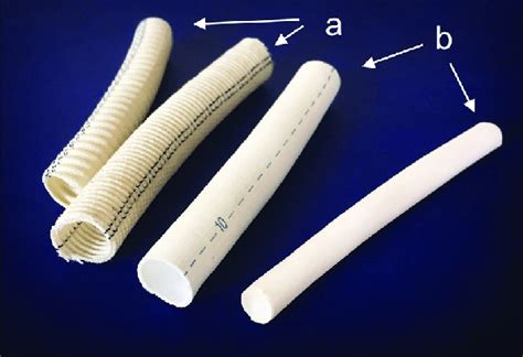 Vascular grafts made from polyethylene terephthalate (left, a) and... | Download Scientific Diagram