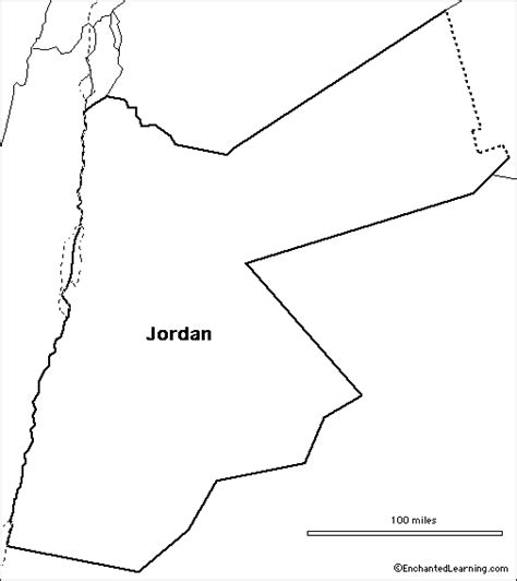 Outline Map Jordan - EnchantedLearning.com