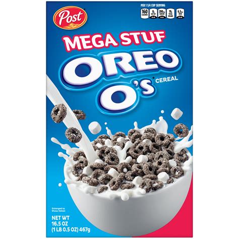 Post Oreo O's Mega Stuff Breakfast Cereal, Sweetened Corn and Oat Cereal, 16.5 Oz - Walmart.com ...