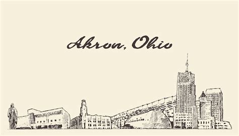 Premium Vector | Akron skyline, Ohio, USA