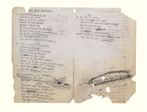 Bob Dylan Handwritten Lyrics