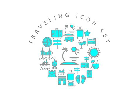 Traveling icon set design on white background. 10723173 Vector Art at Vecteezy