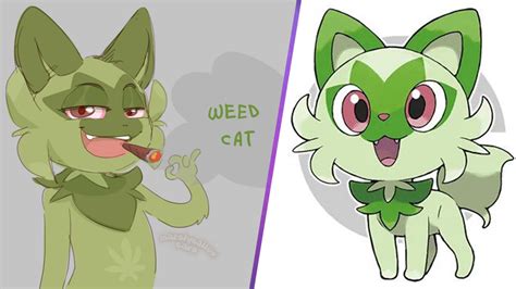 New 'Weed Cat' Pokemon Sprigatito Is Already A Stoner Icon