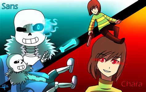 Sans vs Chara by EchoArcher on DeviantArt