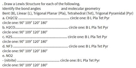 Answered: . Draw a Lewis Structure for each of… | bartleby