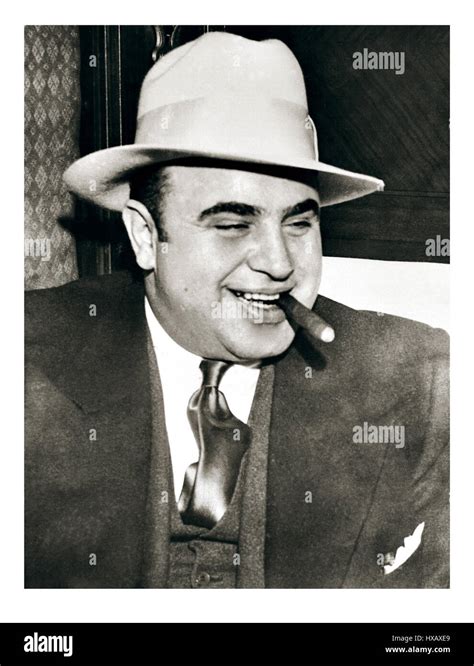 AL CAPONE CIGAR HAT 1920's Vintage B&W image of Al Capone, probably the ...