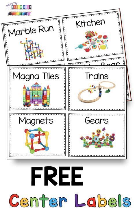 FREE Center Labels - Math and Literacy centers for preschool pre-k and kindergarten - play ...