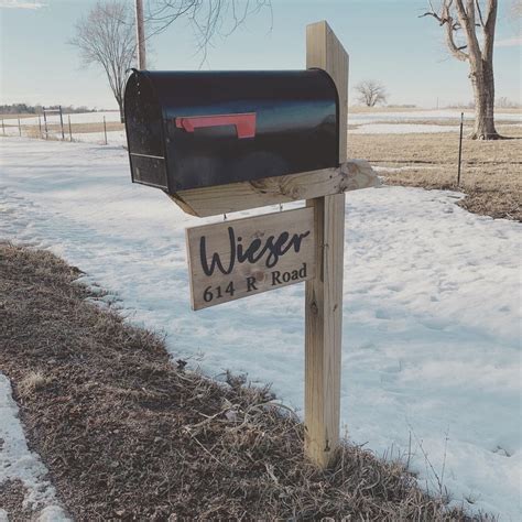 Personalized Wood Mailbox Sign Hanging Last Name Address - Etsy