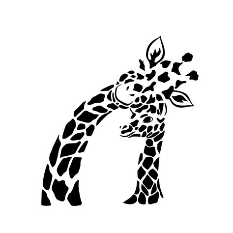 Mother And Baby Giraffe Logo. Stencil Vector Illustration. 16189206 ...