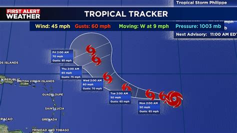 Tropical Storm Philippe forms in the Atlantic