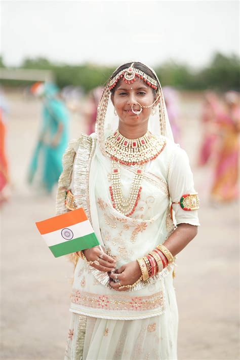 Download Indian Woman Tiranga National Flag Wallpaper | Wallpapers.com