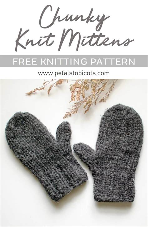 This knit mittens pattern works up super quickly and is a great basic pattern for all experience ...