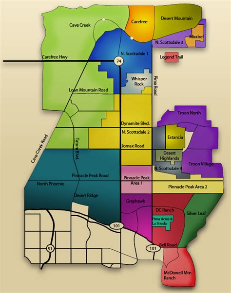 North Scottsdale Real Estate - Map of North Scottsdale, Arizona | Scottsdale, Map, Estancia