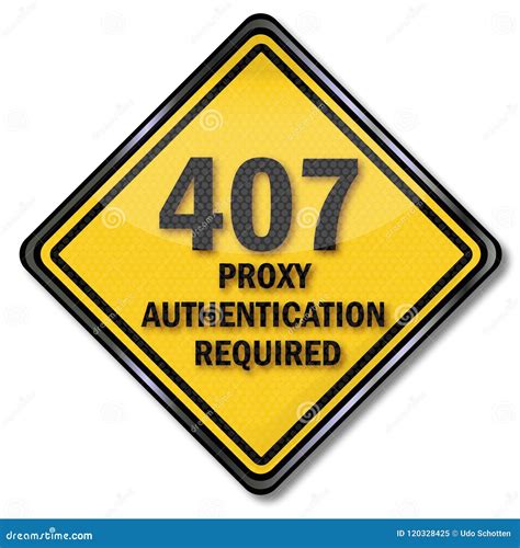 Sign 407 Proxy Authentication Required Cartoon Vector | CartoonDealer ...