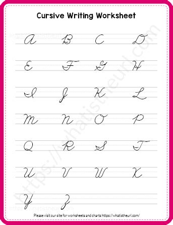 Cursive writing a to z poster - Your Home Teacher