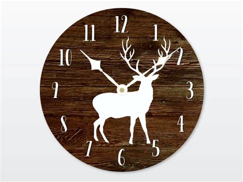 Deer Wall Clock Rustic Woodland Nursery Wall Decor