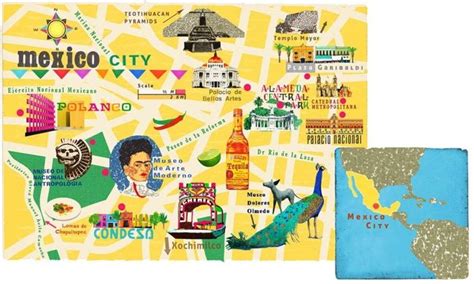 MexicoCity | Mexico city map, Illustrated map, Usa travel map