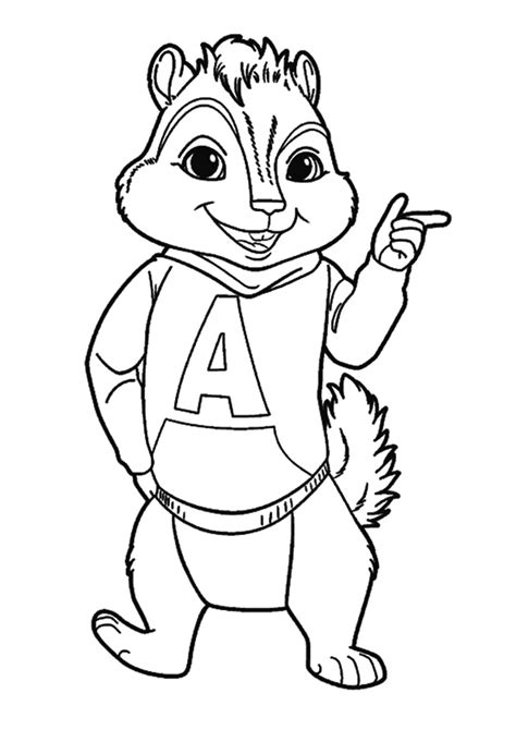 Handsome Alvin Coloring Page - Free Printable Coloring Pages for Kids