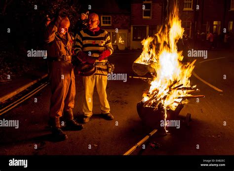 Burning Barrels, Guy Fawkes Night, Lewes, Sussex, England Stock Photo ...