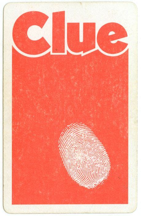 CLUE card back... I need to find a place to work this in. | My childhood memories, Clue themed ...