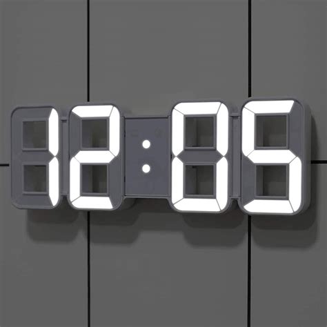 Large 3D LED Wall Desk Clock / 12-24 Hour Digital Display / Alarm