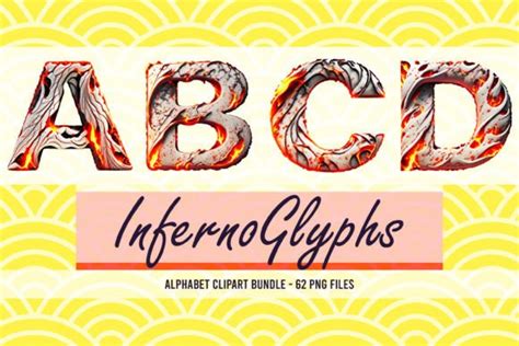 InfernoGlyphs - Fire Lava Alphabet PNG Graphic by Canvas Elegance ...