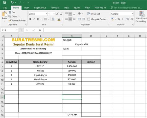 Membuat Nota Penjualan Otomatis Microsoft Excel - IMAGESEE