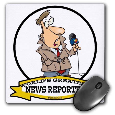 3dRose Funny Worlds Greatest News Reporter II Occupation Job Cartoon, Mouse Pad, 8 by 8 inches ...