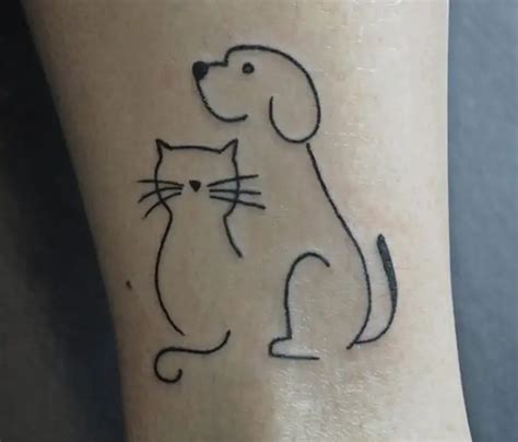 27 Best Cat & Dog Tattoo Designs - The Paws