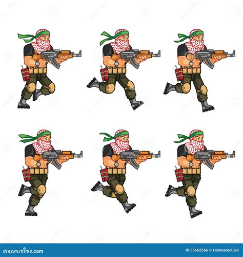 Militia Running Sprite Stock Vector - Image: 55662566