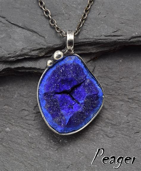 Azurite Necklacemalachite Pendantazurite Jewelrymetalwork | Etsy ...