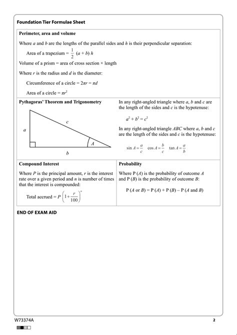 Gcse Maths Formula Sheet Aqa Foundation Complete Guide – NBKomputer