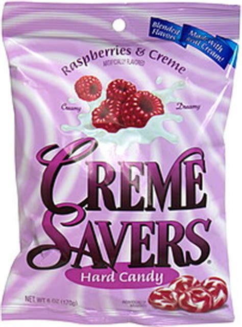 Creme Savers Hard Candy Raspberries & Creme 6.0 oz Nutrition ...