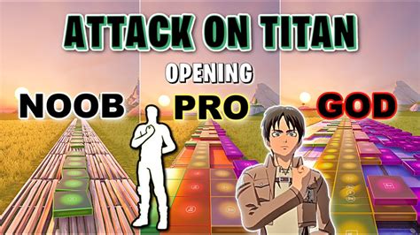 Attack on Titan - Opening - Noob vs Pro vs God (Fortnite Music Blocks ...