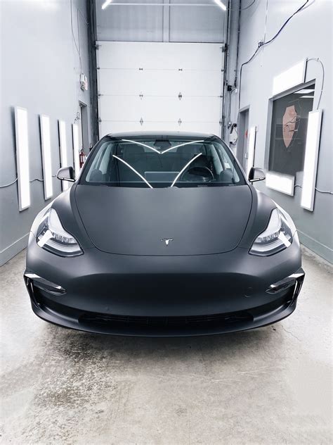 Tesla Model 3 | Matte Black Vinyl Wrap | Aegis Paint Shield