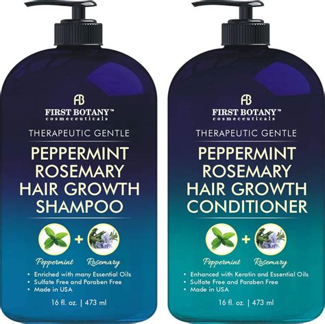 Peppermint Rosemary Hair Regrowth and Anti Hair Loss Shampoo and Condi ...