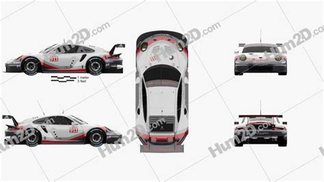 Porsche 911 Carrera (991) RSR 2017 Blueprint in PNG - Download Vehicles ...