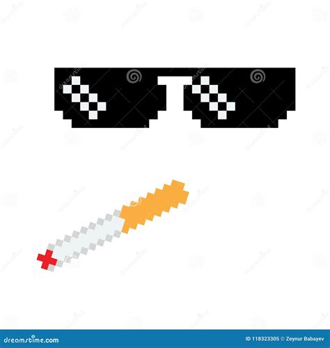 Glasses Pixel 8-bit On Transparent Background Vector Illustration ...