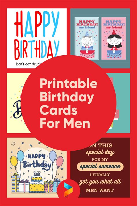 Birthday Cards For Men - 10 Free PDF Printables | Printablee