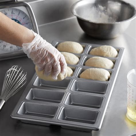 12 Compartment Non-Stick Mini Bread Pan - 3 7/8" x 2 1/2" x 1 5/16" Cavities