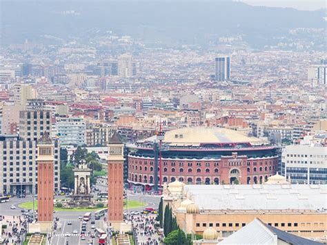 Barcelona Skyline editorial stock photo. Image of monument - 85160298