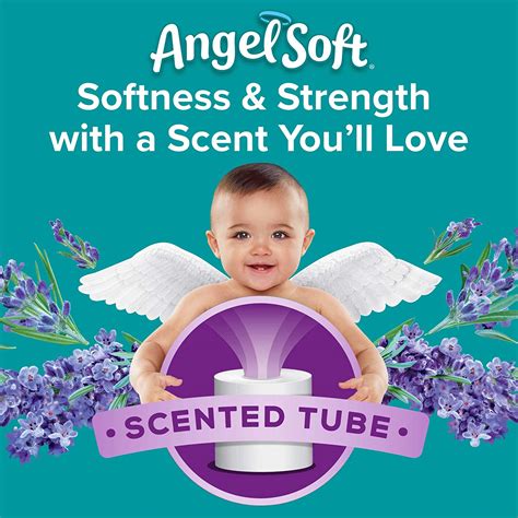 Angel Soft Toilet Paper with Fresh Lavender Scented Tube, 2-Ply Sheet Double Rolls, 12 Count of ...