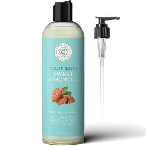 Sweet Almond Oil for Hair and Skin (16 fl oz) by Pure Body Naturals ...