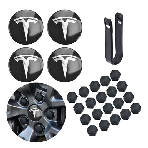 Buy Powlamks Wheel Center Hub Cap Kit for Tesla Model 3 18" Aero Wheels & Model Y 19" Gemini ...