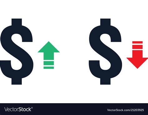 Dollar increase decrease icon money symbol Vector Image