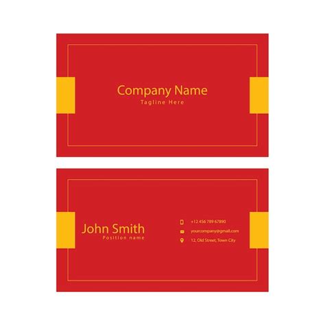 Premium Vector | Red background business card template