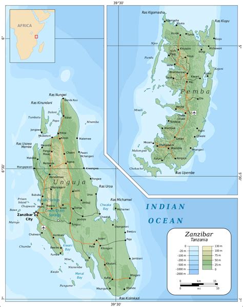 Map of Zanzibar Archipelago - MapSof.net